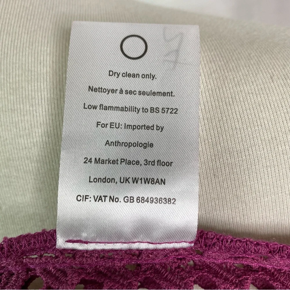 Anthropologie Chloe Oliver Purple Bell-Sleeve Lace Pullover Top Med